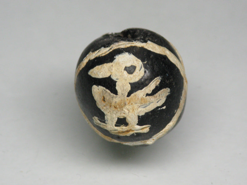 TOKO-BEADS T589-13 Manik Burung(black) 16mm T589-13 マニックブルン（鳥玉/ブラック） 16mm Asian bead & African bead  Handmade,Lampeork,bead,asia,india,ethnic,parts,accessory,beads とんぼ玉,ビーズ,トンボ玉,アジア,インド,エスニック,手作り,パーツ,アクセサリー
