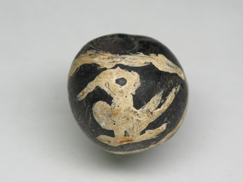 TOKO-BEADS T589-17 Manik Burung(black) 16mm T589-17 マニックブルン（鳥玉/ブラック） 16mm Asian bead & African bead  Handmade,Lampeork,bead,asia,india,ethnic,parts,accessory,beads とんぼ玉,ビーズ,トンボ玉,アジア,インド,エスニック,手作り,パーツ,アクセサリー