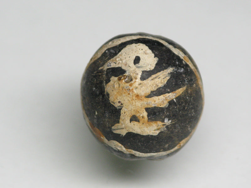TOKO-BEADS T589-19 Manik Burung(black) 16mm T589-19 マニックブルン（鳥玉/ブラック） 16mm Asian bead & African bead  Handmade,Lampeork,bead,asia,india,ethnic,parts,accessory,beads とんぼ玉,ビーズ,トンボ玉,アジア,インド,エスニック,手作り,パーツ,アクセサリー