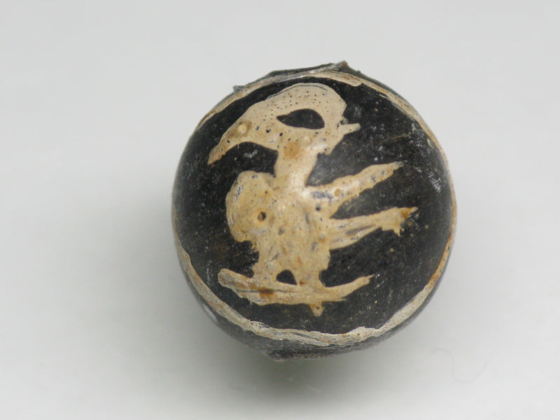 TOKO-BEADS T589-22 Manik Burung(black) 15mm T589-22 マニックブルン（鳥玉/ブラック） 15mm Asian bead & African bead  Handmade,Lampeork,bead,asia,india,ethnic,parts,accessory,beads とんぼ玉,ビーズ,トンボ玉,アジア,インド,エスニック,手作り,パーツ,アクセサリー