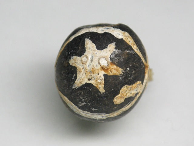 TOKO-BEADS T589-23 Manik Burung(black) 16mm T589-23 マニックブルン（鳥玉/ブラック） 16mm Asian bead & African bead  Handmade,Lampeork,bead,asia,india,ethnic,parts,accessory,beads とんぼ玉,ビーズ,トンボ玉,アジア,インド,エスニック,手作り,パーツ,アクセサリー