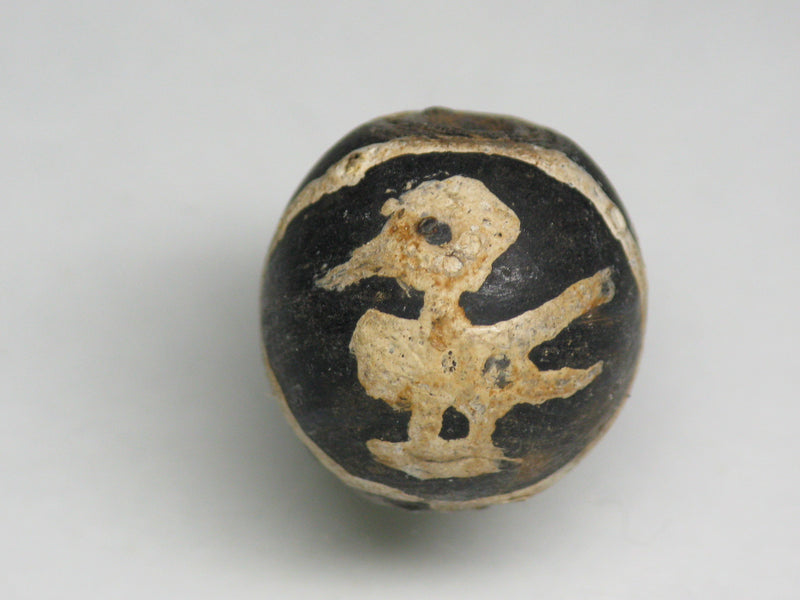 TOKO-BEADS T589-24 Manik Burung(black) 16mm T589-24 マニックブルン（鳥玉/ブラック） 16mm Asian bead & African bead  Handmade,Lampeork,bead,asia,india,ethnic,parts,accessory,beads とんぼ玉,ビーズ,トンボ玉,アジア,インド,エスニック,手作り,パーツ,アクセサリー