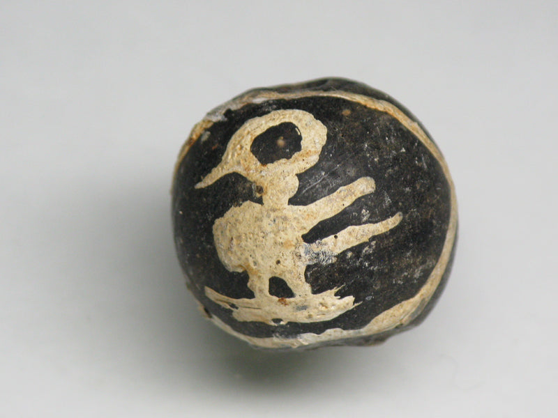 TOKO-BEADS T589-26 Manik Burung(black) 17mm T589-26 マニックブルン（鳥玉/ブラック） 17mm Asian bead & African bead  Handmade,Lampeork,bead,asia,india,ethnic,parts,accessory,beads とんぼ玉,ビーズ,トンボ玉,アジア,インド,エスニック,手作り,パーツ,アクセサリー