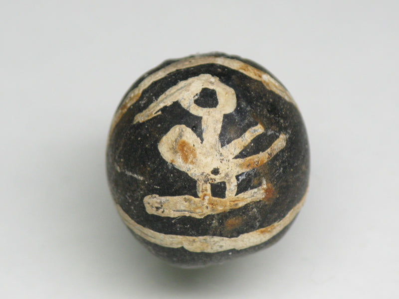 TOKO-BEADS T589-27 Manik Burung(black) 17mm T589-27 マニックブルン（鳥玉/ブラック） 17mm Asian bead & African bead  Handmade,Lampeork,bead,asia,india,ethnic,parts,accessory,beads とんぼ玉,ビーズ,トンボ玉,アジア,インド,エスニック,手作り,パーツ,アクセサリー