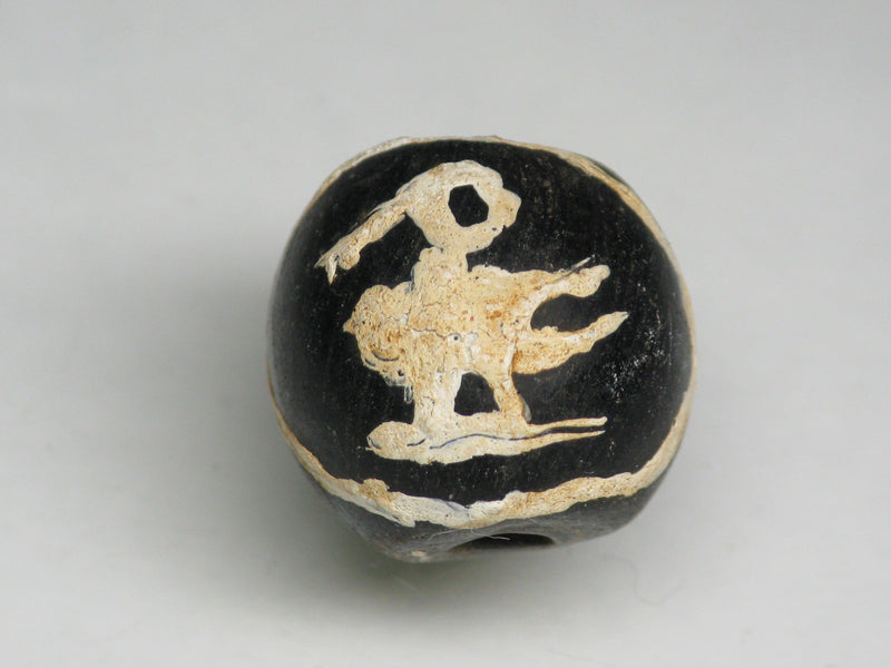 TOKO-BEADS T589-30 Manik Burung(black) 16mm T589-30 マニックブルン（鳥玉/ブラック） 16mm Asian bead & African bead  Handmade,Lampeork,bead,asia,india,ethnic,parts,accessory,beads とんぼ玉,ビーズ,トンボ玉,アジア,インド,エスニック,手作り,パーツ,アクセサリー