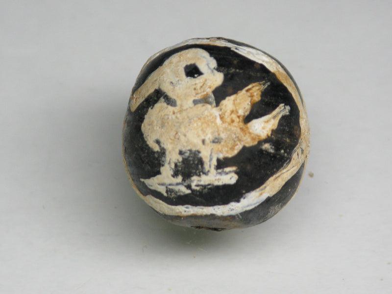 TOKO-BEADS T589-31 Manik Burung(black) 16mm T589-31 マニックブルン（鳥玉/ブラック） 16mm Asian bead & African bead  Handmade,Lampeork,bead,asia,india,ethnic,parts,accessory,beads とんぼ玉,ビーズ,トンボ玉,アジア,インド,エスニック,手作り,パーツ,アクセサリー