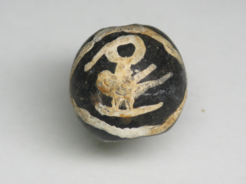 TOKO-BEADS T589-32 Manik Burung(black) 16mm T589-32 マニックブルン（鳥玉/ブラック） 16mm Asian bead & African bead  Handmade,Lampeork,bead,asia,india,ethnic,parts,accessory,beads とんぼ玉,ビーズ,トンボ玉,アジア,インド,エスニック,手作り,パーツ,アクセサリー