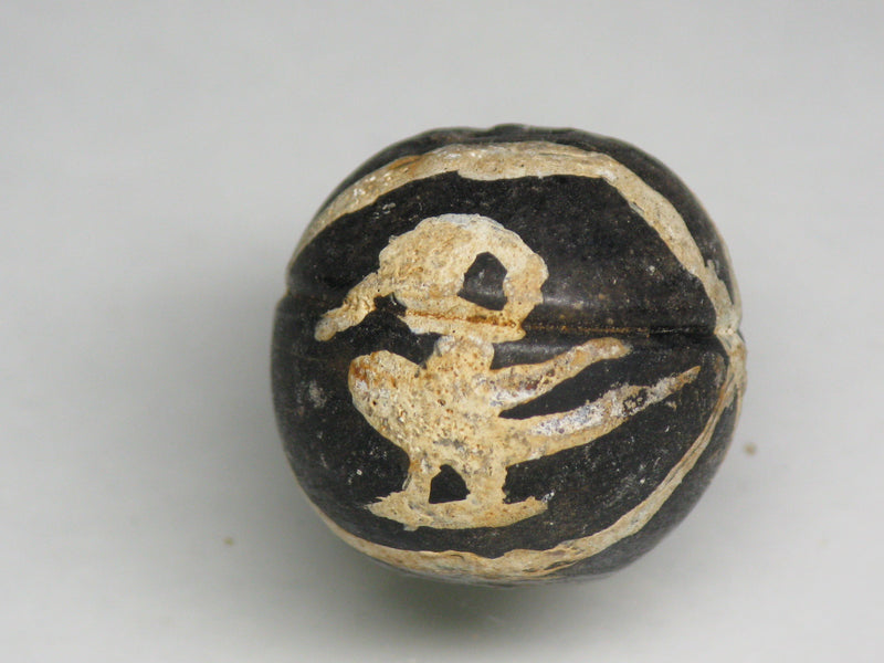 TOKO-BEADS T589-35 Manik Burung(black) 17mm T589-35 マニックブルン（鳥玉/ブラック） 17mm Asian bead & African bead  Handmade,Lampeork,bead,asia,india,ethnic,parts,accessory,beads とんぼ玉,ビーズ,トンボ玉,アジア,インド,エスニック,手作り,パーツ,アクセサリー