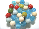 TOKO-BEADS XAG063-01P Discount Glass bead(Strand) 14~17mm XAG063-01P わけあり単色丸玉大（わけあり連） 14~17mm Asian bead & African bead  Handmade,Lampeork,bead,asia,india,ethnic,parts,accessory,beads とんぼ玉,ビーズ,トンボ玉,アジア,インド,エスニック,手作り,パーツ,アクセサリー