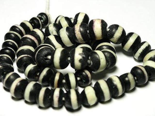 | TOKO-BEADS |AB183N-36 ボーンビーズ（連） 7~12mmとんぼ玉,ビーズ,トンボ玉,アジア,インド,エスニック,手作り,パーツ,アクセサリー