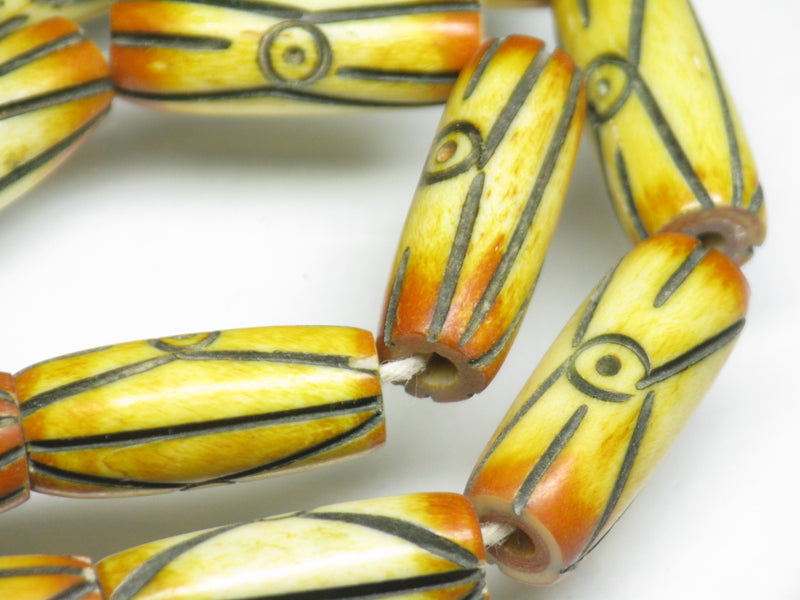 TOKO-BEADS AB184-30N Bone bead (strand) 7~8.5mm AB184-30N ボーンビーズ（連） 7~8.5mm Asian bead & African bead  Handmade,Lampeork,bead,asia,india,ethnic,parts,accessory,beads とんぼ玉,ビーズ,トンボ玉,アジア,インド,エスニック,手作り,パーツ,アクセサリー