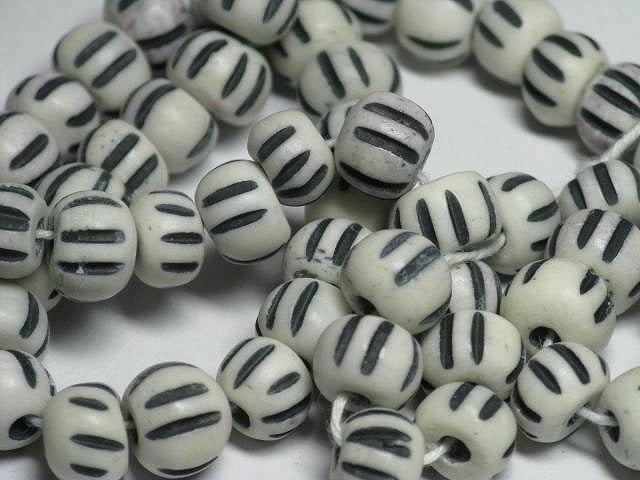 | TOKO-BEADS |AB185-13 ボーンビーズ（連） 7~9mmとんぼ玉,ビーズ,トンボ玉,アジア,インド,エスニック,手作り,パーツ,アクセサリー