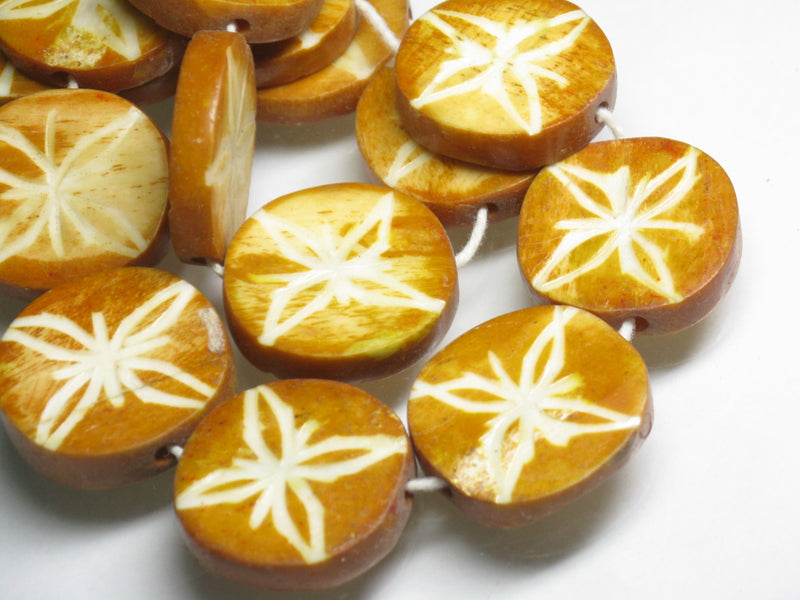 TOKO-BEADS AB187-81N Bone bead (strand) 20~22mm AB187-81N ボーンビーズ（連） 20~22mm Asian bead & African bead  Handmade,Lampeork,bead,asia,india,ethnic,parts,accessory,beads とんぼ玉,ビーズ,トンボ玉,アジア,インド,エスニック,手作り,パーツ,アクセサリー