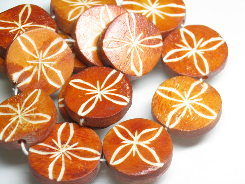 TOKO-BEADS AB187-85N Bone bead (strand) 20~22mm AB187-85N ボーンビーズ（連） 20~22mm Asian bead & African bead  Handmade,Lampeork,bead,asia,india,ethnic,parts,accessory,beads とんぼ玉,ビーズ,トンボ玉,アジア,インド,エスニック,手作り,パーツ,アクセサリー