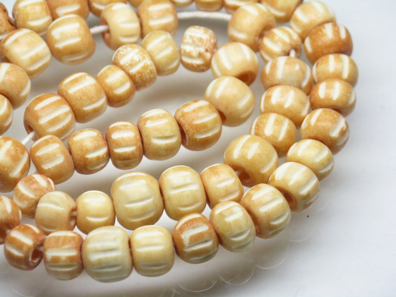 TOKO-BEADS AB191N-32 Bone bead (strand) 7~8mm AB191N-32 ボーンビーズ（連） 7~8mm Asian bead & African bead  Handmade,Lampeork,bead,asia,india,ethnic,parts,accessory,beads とんぼ玉,ビーズ,トンボ玉,アジア,インド,エスニック,手作り,パーツ,アクセサリー