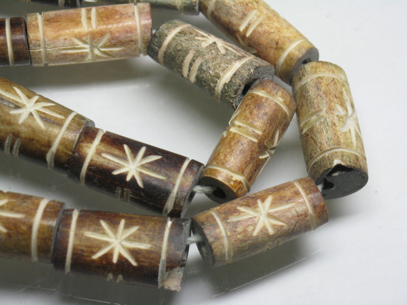 | TOKO-BEADS |AB193N-09 大粒ボーンビーズ（連） 10~12mmとんぼ玉,ビーズ,トンボ玉,アジア,インド,エスニック,手作り,パーツ,アクセサリー