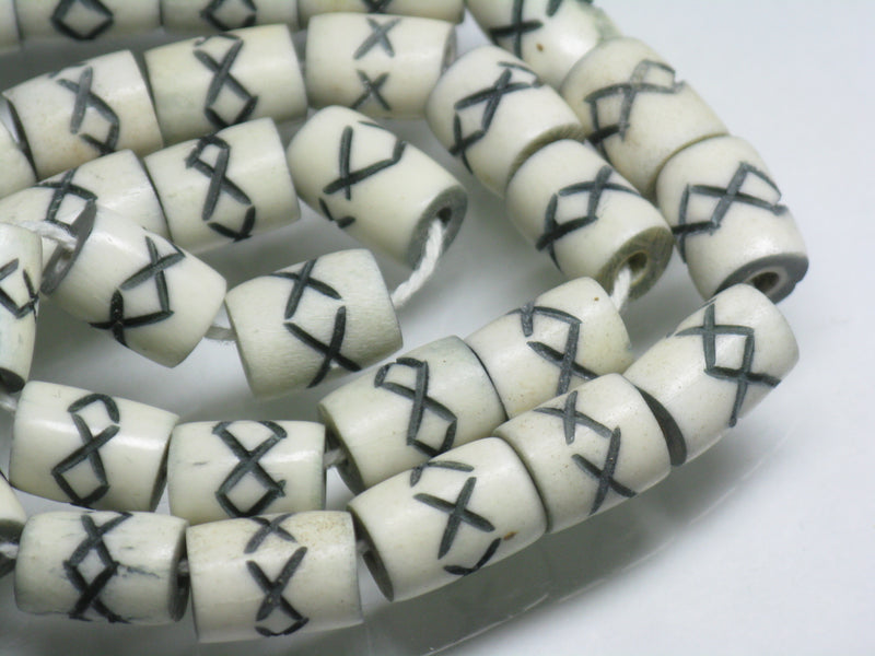 | TOKO-BEADS |AB195N-14 ボーンビーズ（連） 6.5~8mmとんぼ玉,ビーズ,トンボ玉,アジア,インド,エスニック,手作り,パーツ,アクセサリー