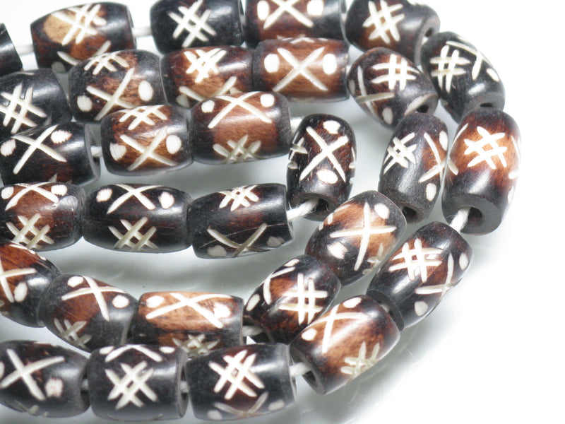 | TOKO-BEADS |AB195N-18 ボーンビーズ（連） 6~8mmとんぼ玉,ビーズ,トンボ玉,アジア,インド,エスニック,手作り,パーツ,アクセサリー