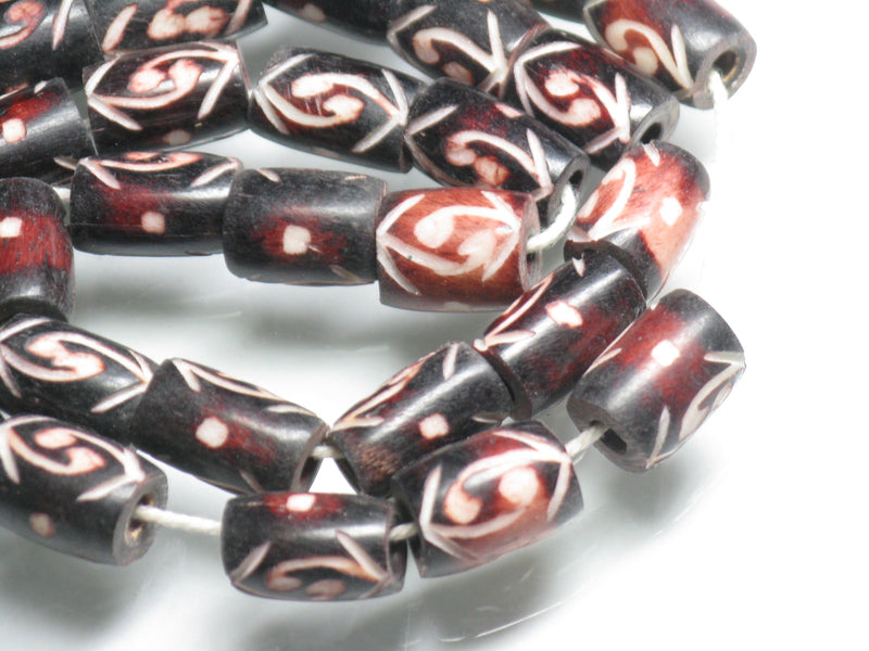 | TOKO-BEADS |AB195N-19 ボーンビーズ（連） 6~8mmとんぼ玉,ビーズ,トンボ玉,アジア,インド,エスニック,手作り,パーツ,アクセサリー