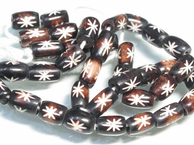 | TOKO-BEADS |AB195N-20 ボーンビーズ（連） 6~7mmとんぼ玉,ビーズ,トンボ玉,アジア,インド,エスニック,手作り,パーツ,アクセサリー