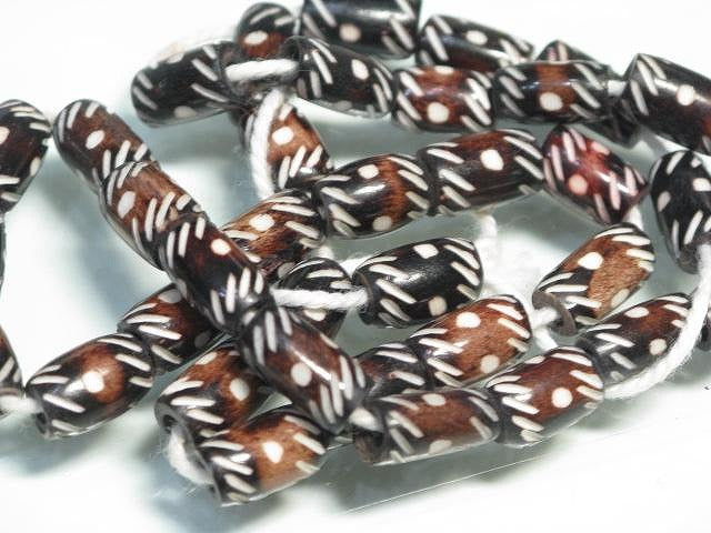 | TOKO-BEADS |AB195N-22 ボーンビーズ（連） 6~7mmとんぼ玉,ビーズ,トンボ玉,アジア,インド,エスニック,手作り,パーツ,アクセサリー