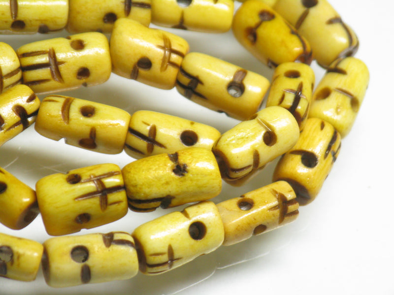 | TOKO-BEADS |AB195N-32 ボーンビーズ（連） 5~7mmとんぼ玉,ビーズ,トンボ玉,アジア,インド,エスニック,手作り,パーツ,アクセサリー