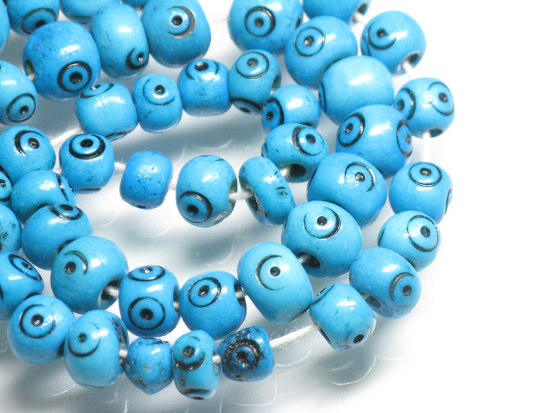 TOKO-BEADS AB195-43N Bone bead (strand) 7mm AB195-43N ボーンビーズ（連） 7mm Asian bead & African bead  Handmade,Lampeork,bead,asia,india,ethnic,parts,accessory,beads とんぼ玉,ビーズ,トンボ玉,アジア,インド,エスニック,手作り,パーツ,アクセサリー