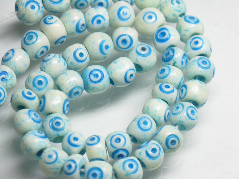 TOKO-BEADS AB195-44N Bone bead (strand) 7mm AB195-44N ボーンビーズ（連） 7mm Asian bead & African bead  Handmade,Lampeork,bead,asia,india,ethnic,parts,accessory,beads とんぼ玉,ビーズ,トンボ玉,アジア,インド,エスニック,手作り,パーツ,アクセサリー