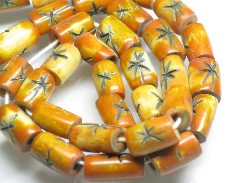 | TOKO-BEADS |AB196N-15 ボーンビーズ（連） 5~7mmとんぼ玉,ビーズ,トンボ玉,アジア,インド,エスニック,手作り,パーツ,アクセサリー