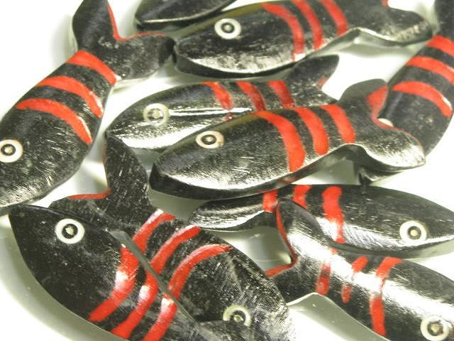 | TOKO-BEADS |AB200N-14 ボーンビーズ（魚）（連） 13~17mmとんぼ玉,ビーズ,トンボ玉,アジア,インド,エスニック,手作り,パーツ,アクセサリー