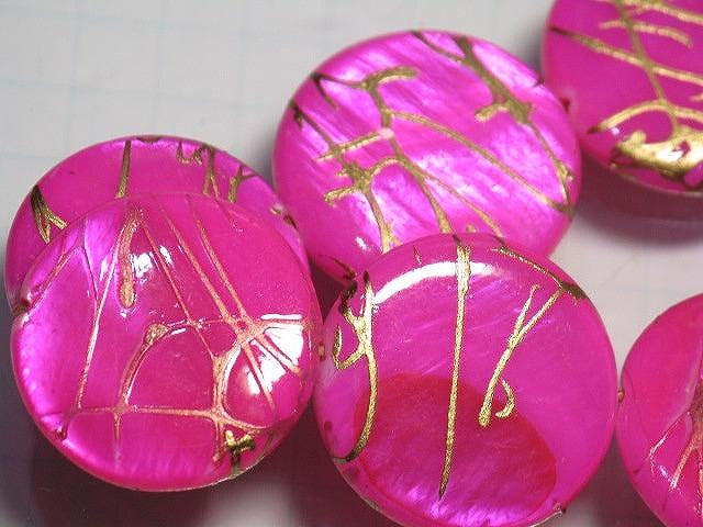 TOKO-BEADS AB306-04P Shell bead (10pcs) 18mm AB306-04P コイン型シェルビーズS（10個パック） 18mm Asian bead & African bead  Handmade,Lampeork,bead,asia,india,ethnic,parts,accessory,beads とんぼ玉,ビーズ,トンボ玉,アジア,インド,エスニック,手作り,パーツ,アクセサリー