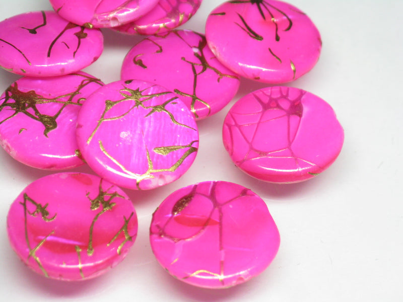 TOKO-BEADS AB306-04P Shell bead (10pcs) 18mm AB306-04P コイン型シェルビーズS（10個パック） 18mm Asian bead & African bead  Handmade,Lampeork,bead,asia,india,ethnic,parts,accessory,beads とんぼ玉,ビーズ,トンボ玉,アジア,インド,エスニック,手作り,パーツ,アクセサリー