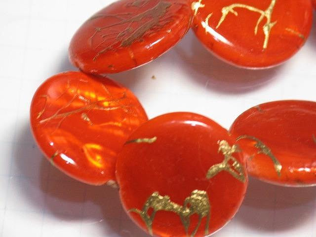 TOKO-BEADS AB306-05P Shell bead (10pcs) 18mm AB306-05P コイン型シェルビーズS（10個パック） 18mm Asian bead & African bead  Handmade,Lampeork,bead,asia,india,ethnic,parts,accessory,beads とんぼ玉,ビーズ,トンボ玉,アジア,インド,エスニック,手作り,パーツ,アクセサリー
