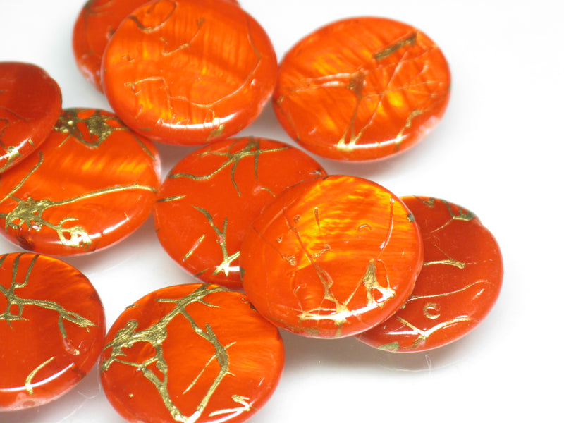 TOKO-BEADS AB306-05P Shell bead (10pcs) 18mm AB306-05P コイン型シェルビーズS（10個パック） 18mm Asian bead & African bead  Handmade,Lampeork,bead,asia,india,ethnic,parts,accessory,beads とんぼ玉,ビーズ,トンボ玉,アジア,インド,エスニック,手作り,パーツ,アクセサリー