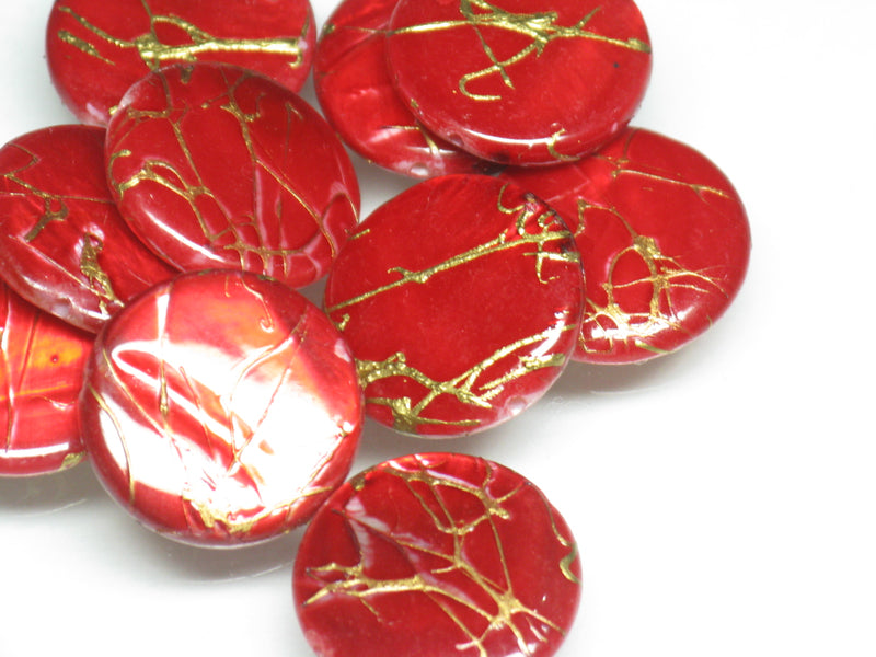 TOKO-BEADS AB306-06P Shell bead (10pcs) 18mm AB306-06P コイン型シェルビーズS（10個パック） 18mm Asian bead & African bead  Handmade,Lampeork,bead,asia,india,ethnic,parts,accessory,beads とんぼ玉,ビーズ,トンボ玉,アジア,インド,エスニック,手作り,パーツ,アクセサリー