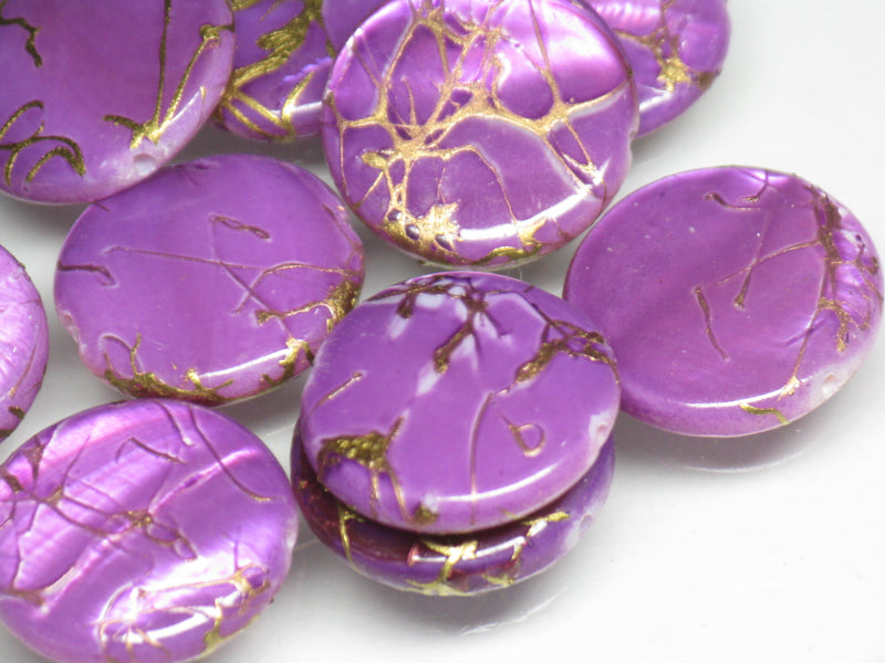 TOKO-BEADS AB306-07P Shell bead (10pcs) 18mm AB306-07P コイン型シェルビーズS（10個パック） 18mm Asian bead & African bead  Handmade,Lampeork,bead,asia,india,ethnic,parts,accessory,beads とんぼ玉,ビーズ,トンボ玉,アジア,インド,エスニック,手作り,パーツ,アクセサリー