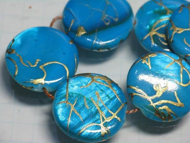 TOKO-BEADS AB306-08P Shell bead (10pcs) 18mm AB306-08P コイン型シェルビーズS（10個パック） 18mm Asian bead & African bead  Handmade,Lampeork,bead,asia,india,ethnic,parts,accessory,beads とんぼ玉,ビーズ,トンボ玉,アジア,インド,エスニック,手作り,パーツ,アクセサリー