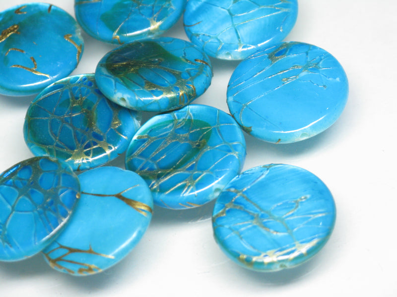 TOKO-BEADS AB306-08P Shell bead (10pcs) 18mm AB306-08P コイン型シェルビーズS（10個パック） 18mm Asian bead & African bead  Handmade,Lampeork,bead,asia,india,ethnic,parts,accessory,beads とんぼ玉,ビーズ,トンボ玉,アジア,インド,エスニック,手作り,パーツ,アクセサリー