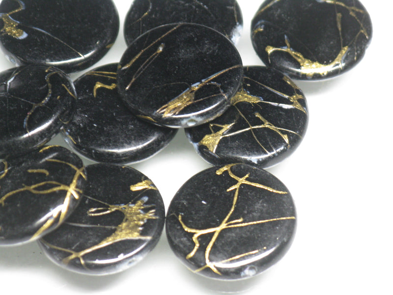TOKO-BEADS AB306-10P Shell bead (10pcs) 18mm AB306-10P コイン型シェルビーズS（10個パック） 18mm Asian bead & African bead  Handmade,Lampeork,bead,asia,india,ethnic,parts,accessory,beads とんぼ玉,ビーズ,トンボ玉,アジア,インド,エスニック,手作り,パーツ,アクセサリー