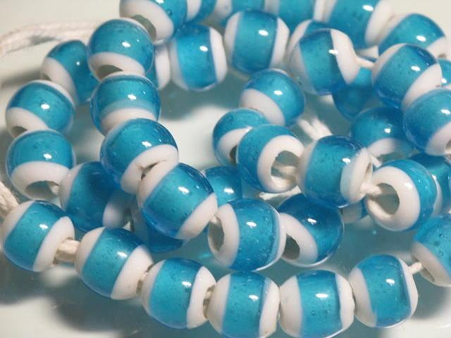 | TOKO-BEADS |AG003N-02 ガラスビーズ（連） 10~12mmとんぼ玉,ビーズ,トンボ玉,アジア,インド,エスニック,手作り,パーツ,アクセサリー