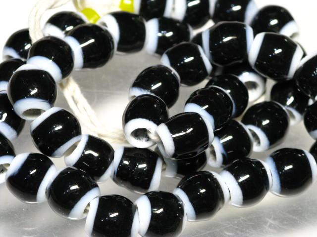 | TOKO-BEADS |AG003N-37 ガラスビーズ（連） 10~11mmとんぼ玉,ビーズ,トンボ玉,アジア,インド,エスニック,手作り,パーツ,アクセサリー