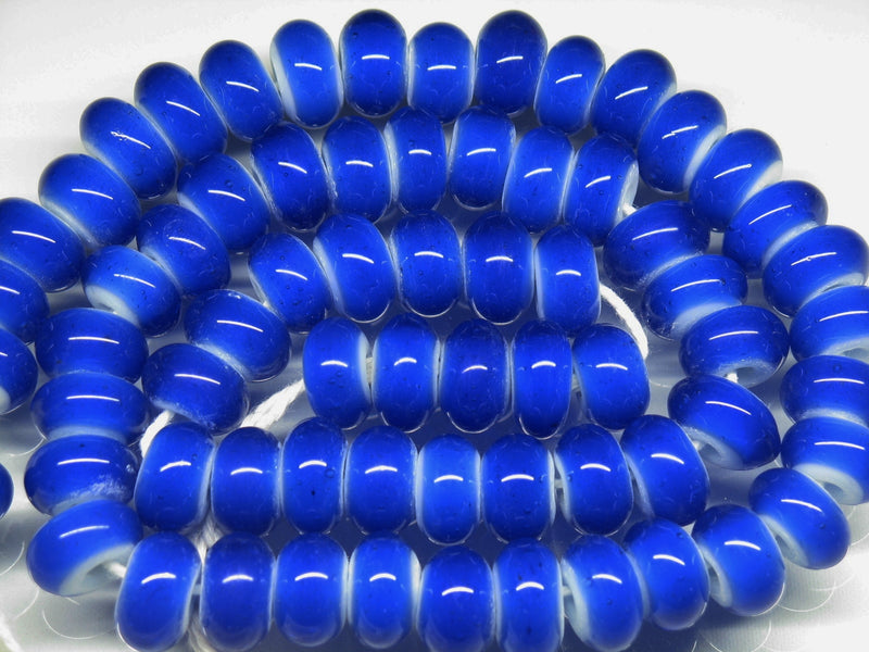 | TOKO-BEADS |AG007N-03 ホワイトハートビーズ（連） 11~12mmとんぼ玉,ビーズ,トンボ玉,アジア,インド,エスニック,手作り,パーツ,アクセサリー