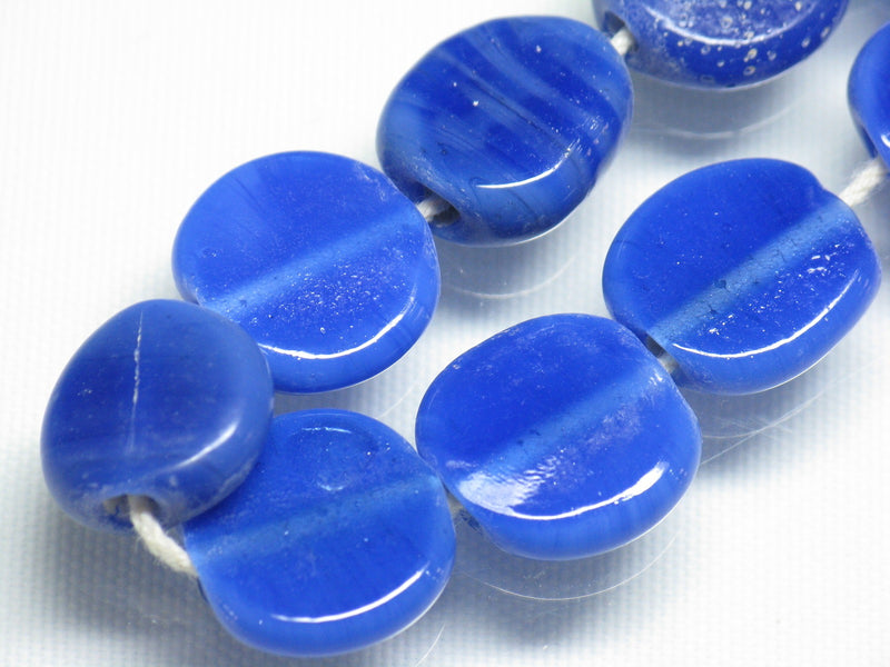 TOKO-BEADS AG008-39N Glass bead (strand) 12~15mm AG008-39N 丸型フラットビーズ（連） 12~15mm Asian bead & African bead  Handmade,Lampeork,bead,asia,india,ethnic,parts,accessory,beads とんぼ玉,ビーズ,トンボ玉,アジア,インド,エスニック,手作り,パーツ,アクセサリー