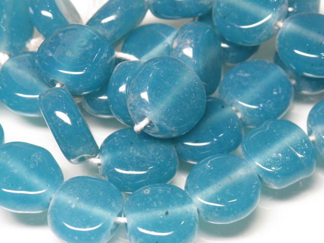 | TOKO-BEADS |AG008N-44 丸型フラットビーズ（連） 14~15mmとんぼ玉,ビーズ,トンボ玉,アジア,インド,エスニック,手作り,パーツ,アクセサリー