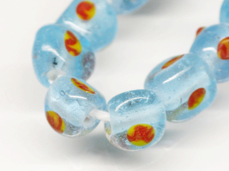 TOKO-BEADS AG010-03N Glass bead (strand) 7~8mm AG010-03N 三角とんぼ玉（連） 7~8mm Asian bead & African bead  Handmade,Lampeork,bead,asia,india,ethnic,parts,accessory,beads とんぼ玉,ビーズ,トンボ玉,アジア,インド,エスニック,手作り,パーツ,アクセサリー
