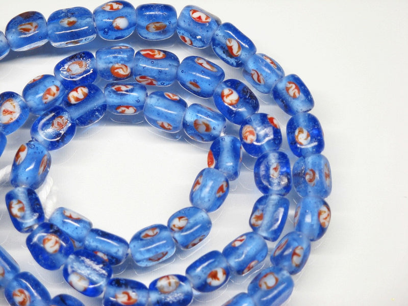 TOKO-BEADS AG010N-04 Glass bead (strand) 7~8mm AG010N-04 三角とんぼ玉（連） 7~8mm Asian bead & African bead  Handmade,Lampeork,bead,asia,india,ethnic,parts,accessory,beads とんぼ玉,ビーズ,トンボ玉,アジア,インド,エスニック,手作り,パーツ,アクセサリー