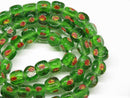 TOKO-BEADS AG010-27N Glass bead (strand) 7~8mm AG010-27N 三角とんぼ玉（連） 7~8mm Asian bead & African bead  Handmade,Lampeork,bead,asia,india,ethnic,parts,accessory,beads とんぼ玉,ビーズ,トンボ玉,アジア,インド,エスニック,手作り,パーツ,アクセサリー