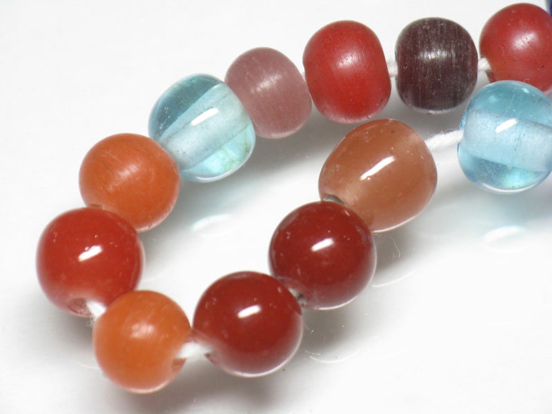 | TOKO-BEADS |AG015-44 ガラスビーズ（連） 7.5~9.5mmとんぼ玉,ビーズ,トンボ玉,アジア,インド,エスニック,手作り,パーツ,アクセサリー