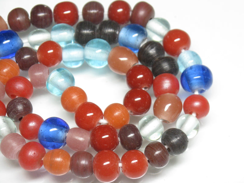 | TOKO-BEADS |AG015-44 ガラスビーズ（連） 7.5~9.5mmとんぼ玉,ビーズ,トンボ玉,アジア,インド,エスニック,手作り,パーツ,アクセサリー