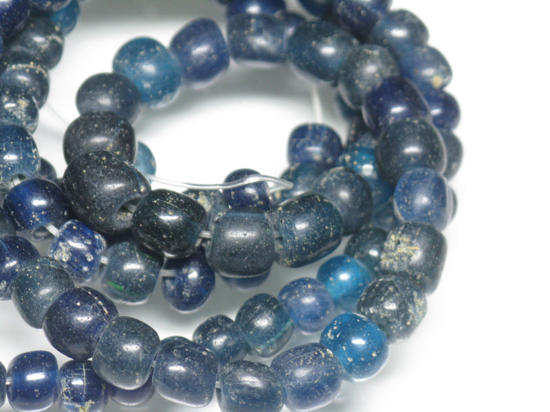 | TOKO-BEADS |AG015-45 ヴィンテージカラーガラスビーズ（連） 6.5~8.5mmとんぼ玉,ビーズ,トンボ玉,アジア,インド,エスニック,手作り,パーツ,アクセサリー